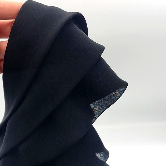 Vintage Searlet Nite  Womens Black Sleeveless Tiered Midi Dress Size 8 - Picture 5 of 11